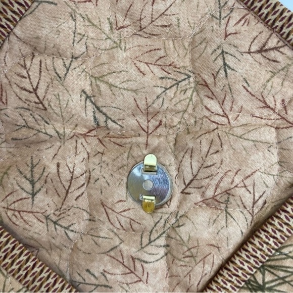 Quilted Crossbody Mini Fabric Purse Fall Forest Pattern Tan Grannycore Boho OS - Picture 6 of 10
